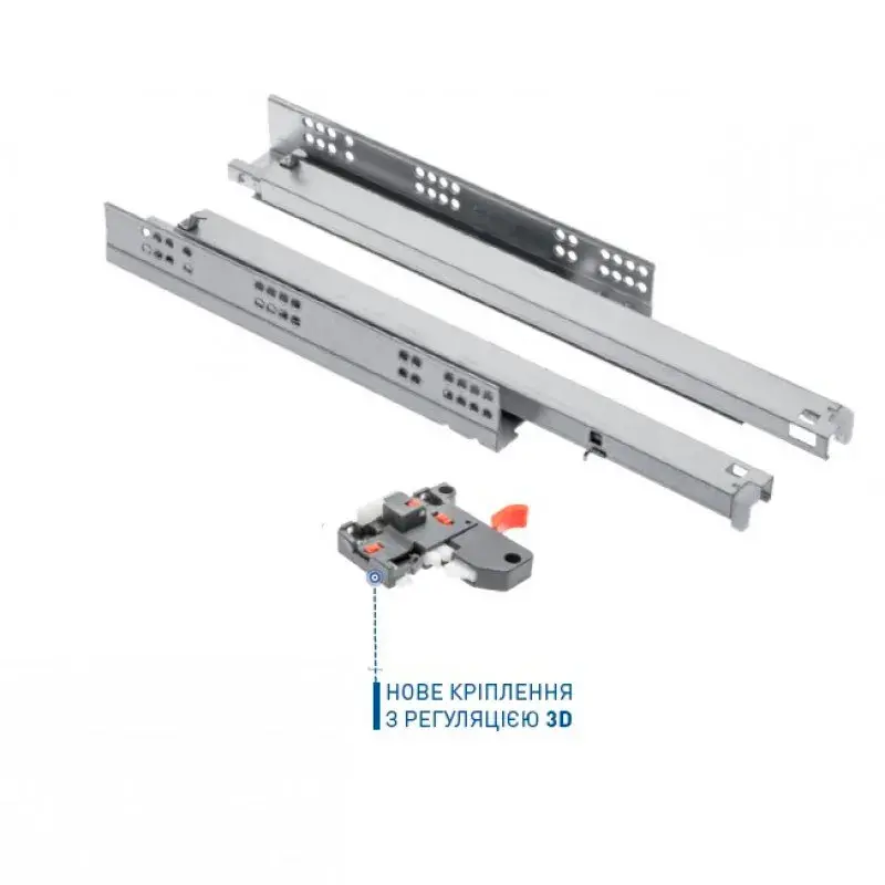 Комплект напрямних GTV MODERN SLIDE повн.вис. 3D 16-18мм 250 мм (10) PB-3D0SHX18-250-H, 30кг
